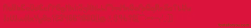 PHYTOPLANKTON Hollow Font – Brown Fonts on Red Background