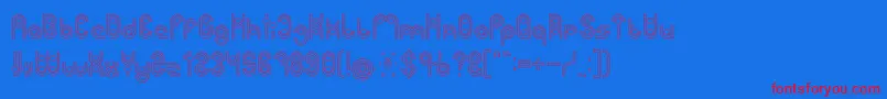 PHYTOPLANKTON Hollow Font – Red Fonts on Blue Background