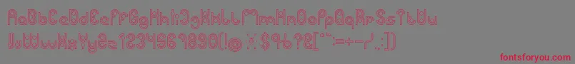 PHYTOPLANKTON Hollow-Schriftart – Rote Schriften auf grauem Hintergrund