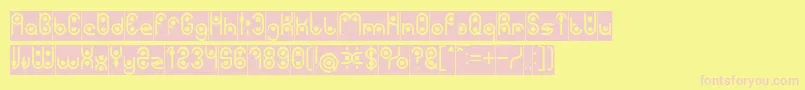 PHYTOPLANKTON Inverse-fontti – vaaleanpunaiset fontit keltaisella taustalla