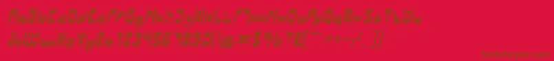PHYTOPLANKTON Italic-Schriftart – Braune Schriften auf rotem Hintergrund