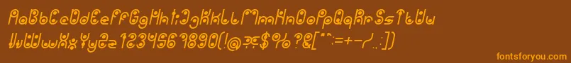 PHYTOPLANKTON Italic-Schriftart – Orangefarbene Schriften auf braunem Hintergrund