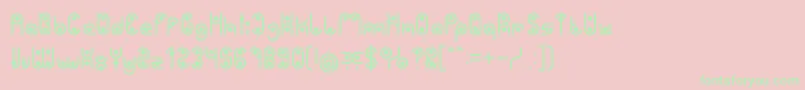 PHYTOPLANKTON-Schriftart – Grüne Schriften auf rosa Hintergrund