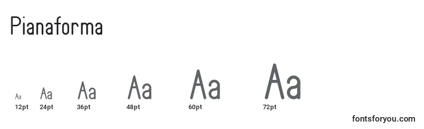 Размеры шрифта Pianaforma
