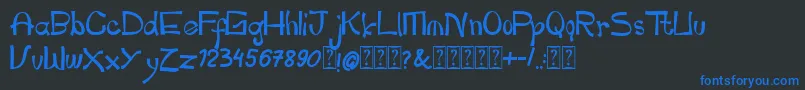 pianika Font – Blue Fonts on Black Background