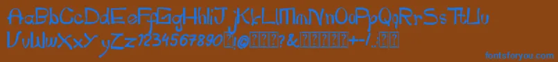 pianika Font – Blue Fonts on Brown Background