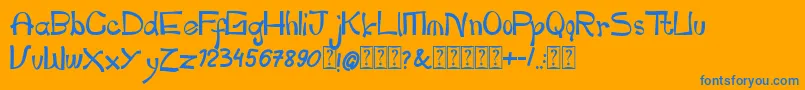 pianika Font – Blue Fonts on Orange Background