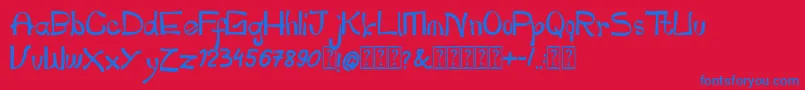 pianika Font – Blue Fonts on Red Background