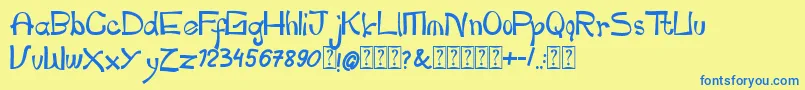 pianika Font – Blue Fonts on Yellow Background