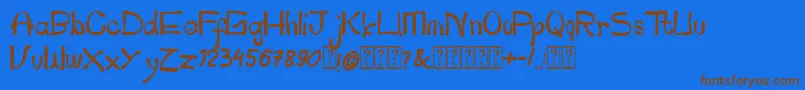 pianika Font – Brown Fonts on Blue Background