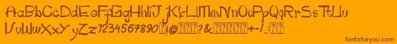 pianika Font – Brown Fonts on Orange Background