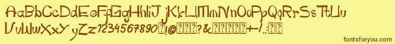 pianika Font – Brown Fonts on Yellow Background