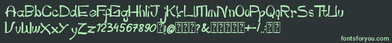 pianika Font – Green Fonts on Black Background
