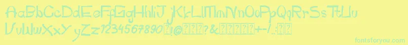 pianika Font – Green Fonts on Yellow Background