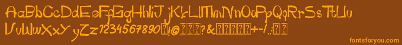 pianika Font – Orange Fonts on Brown Background