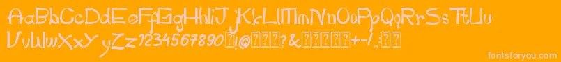 pianika Font – Pink Fonts on Orange Background
