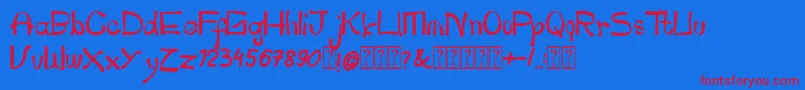 pianika Font – Red Fonts on Blue Background
