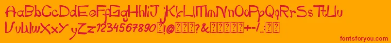 pianika Font – Red Fonts on Orange Background