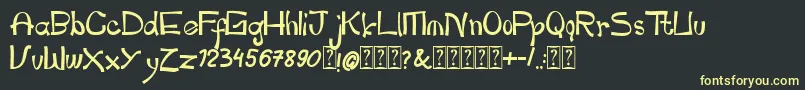 pianika Font – Yellow Fonts on Black Background
