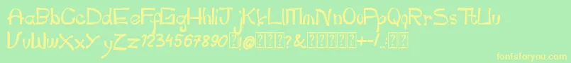pianika Font – Yellow Fonts on Green Background