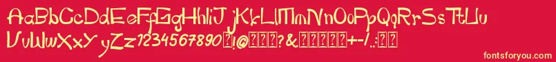 pianika Font – Yellow Fonts on Red Background