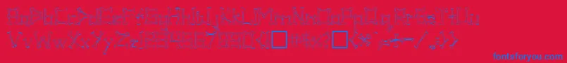 フォントPIB      – 赤い背景に青い文字