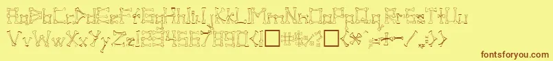 フォントPIB      – 茶色の文字が黄色の背景にあります。