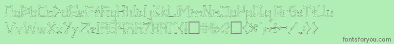 フォントPIB      – 緑の背景に灰色の文字