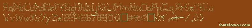 フォントPIB      – 緑色の文字が茶色の背景にあります。