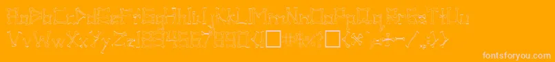 PIB     -Schriftart – Rosa Schriften auf orangefarbenem Hintergrund