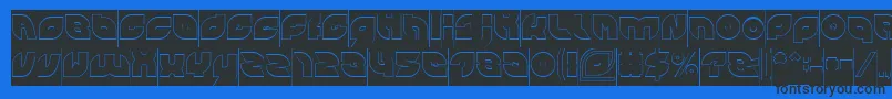 PICAAE Hollow Inverse Font – Black Fonts on Blue Background