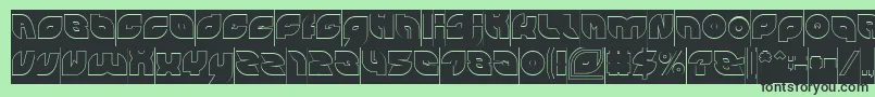PICAAE Hollow Inverse Font – Black Fonts on Green Background