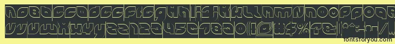 PICAAE Hollow Inverse Font – Black Fonts on Yellow Background