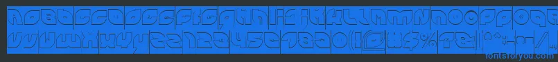 PICAAE Hollow Inverse Font – Blue Fonts on Black Background