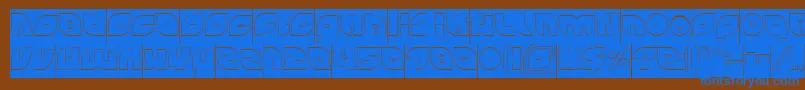 PICAAE Hollow Inverse Font – Blue Fonts on Brown Background