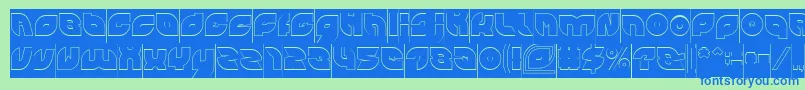 PICAAE Hollow Inverse Font – Blue Fonts on Green Background