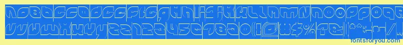 PICAAE Hollow Inverse Font – Blue Fonts on Yellow Background