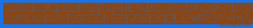 PICAAE Hollow Inverse Font – Brown Fonts on Blue Background
