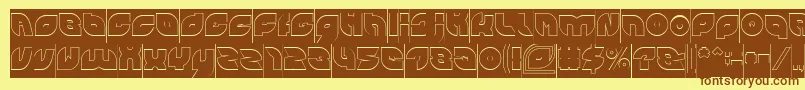 PICAAE Hollow Inverse Font – Brown Fonts on Yellow Background