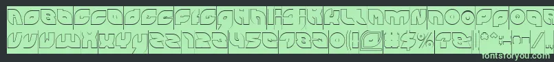 PICAAE Hollow Inverse Font – Green Fonts on Black Background