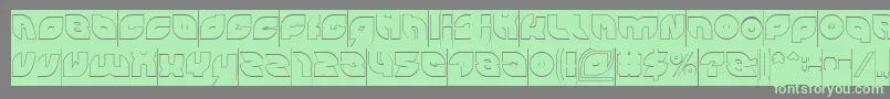 PICAAE Hollow Inverse Font – Green Fonts on Gray Background