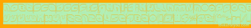 PICAAE Hollow Inverse Font – Green Fonts on Orange Background