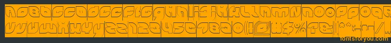 PICAAE Hollow Inverse Font – Orange Fonts on Black Background