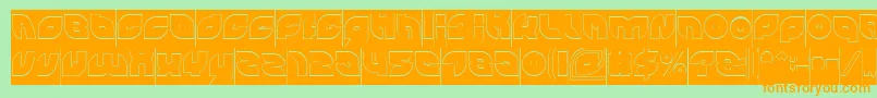 PICAAE Hollow Inverse Font – Orange Fonts on Green Background