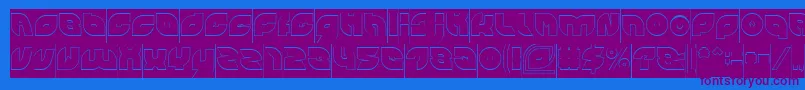 PICAAE Hollow Inverse Font – Purple Fonts on Blue Background