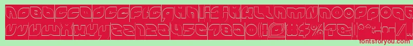 PICAAE Hollow Inverse Font – Red Fonts on Green Background