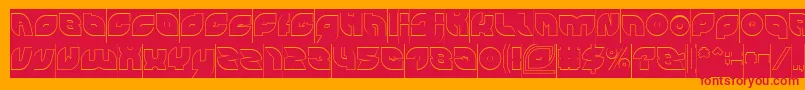 PICAAE Hollow Inverse Font – Red Fonts on Orange Background