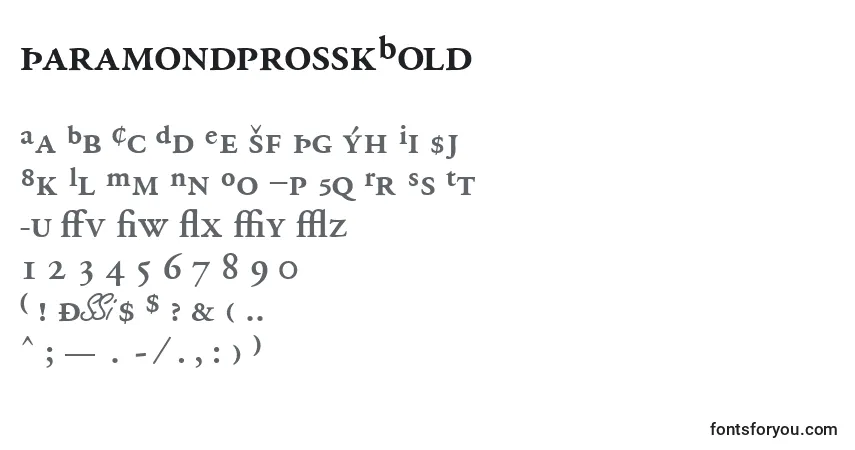 Шрифт GaramondprosskBold – алфавит, цифры, специальные символы