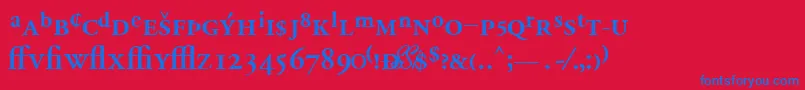 GaramondprosskBold Font – Blue Fonts on Red Background