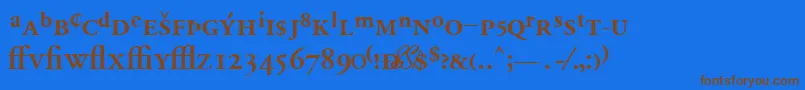 GaramondprosskBold Font – Brown Fonts on Blue Background
